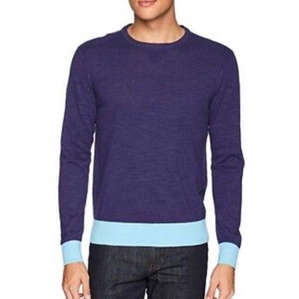 Michael Bastian Blue Colorblock Sweater L